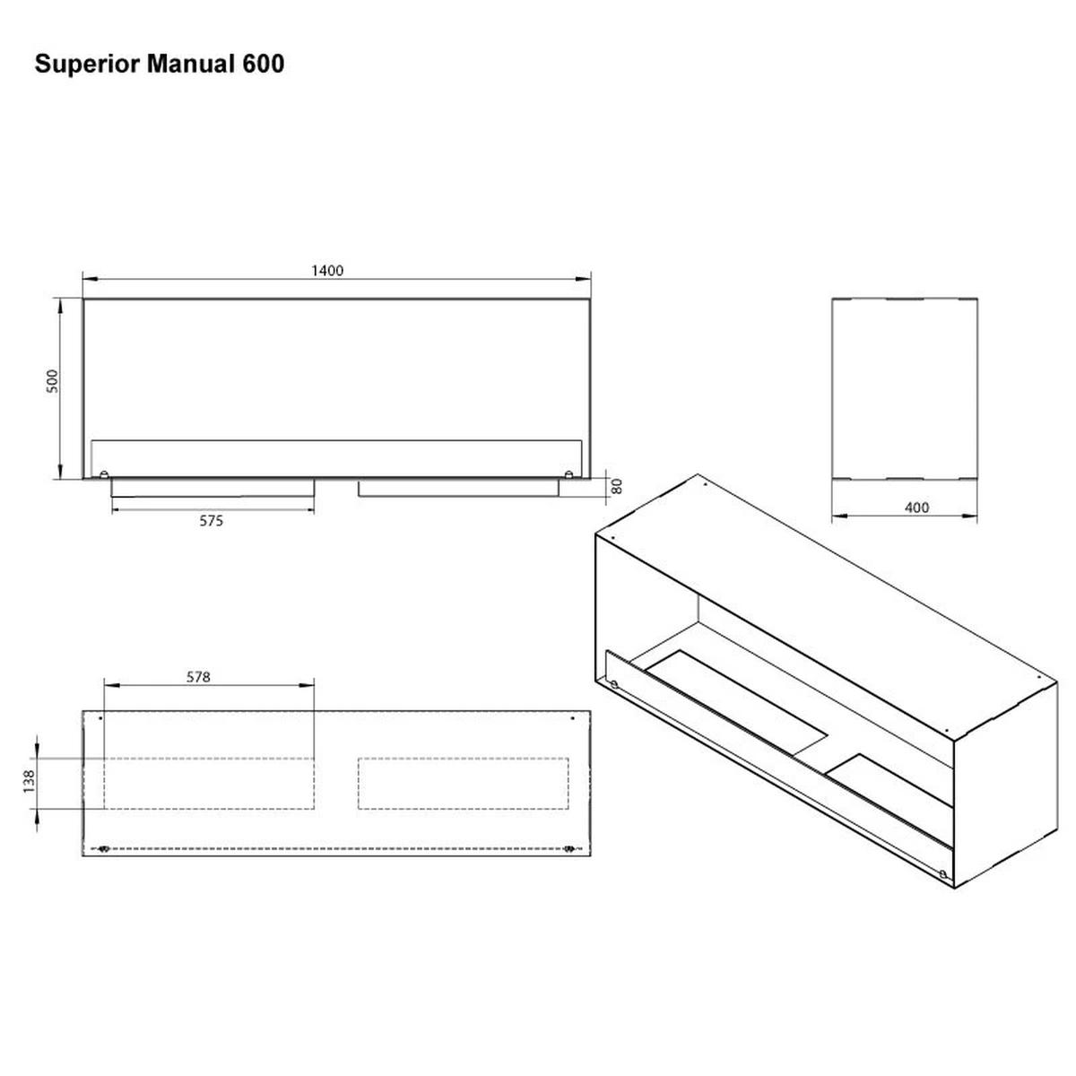 Foco Foco Two 1400 Double, extra breiter Bioethanol-Kamin, 2-seitiges Design, 6,5 kW