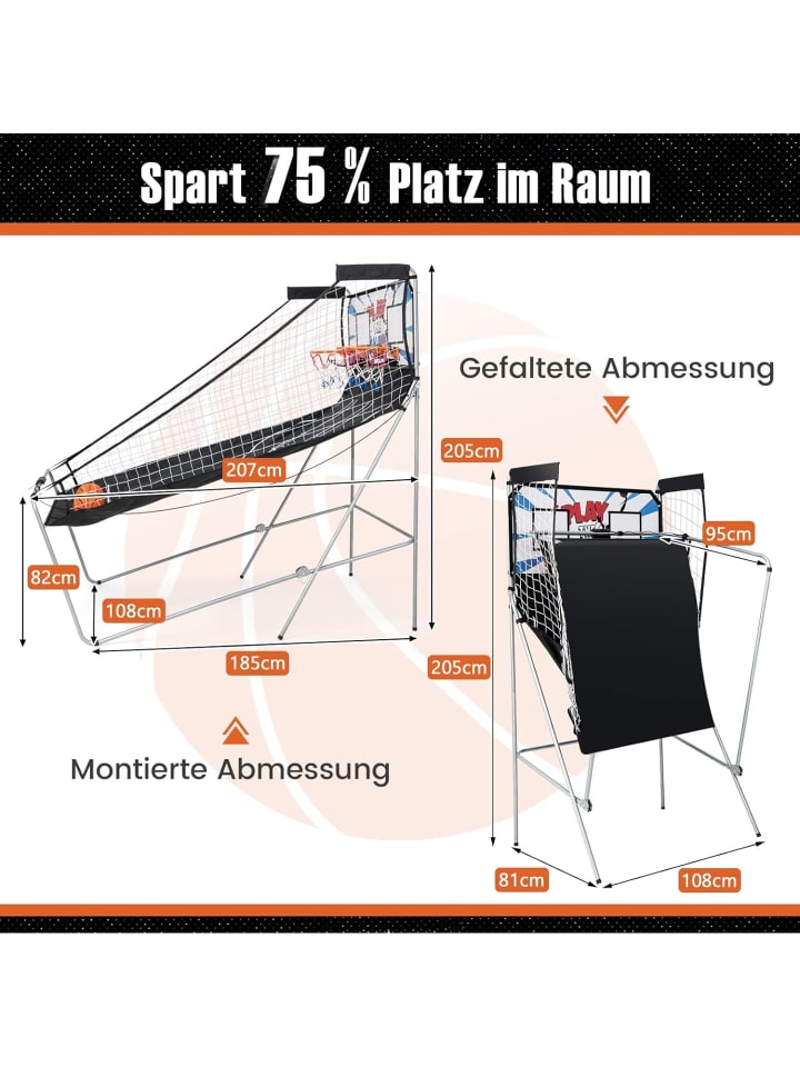 COSTWAY Basketball Automat inkl. 4 Bällen in Weiß günstig kaufen onesize