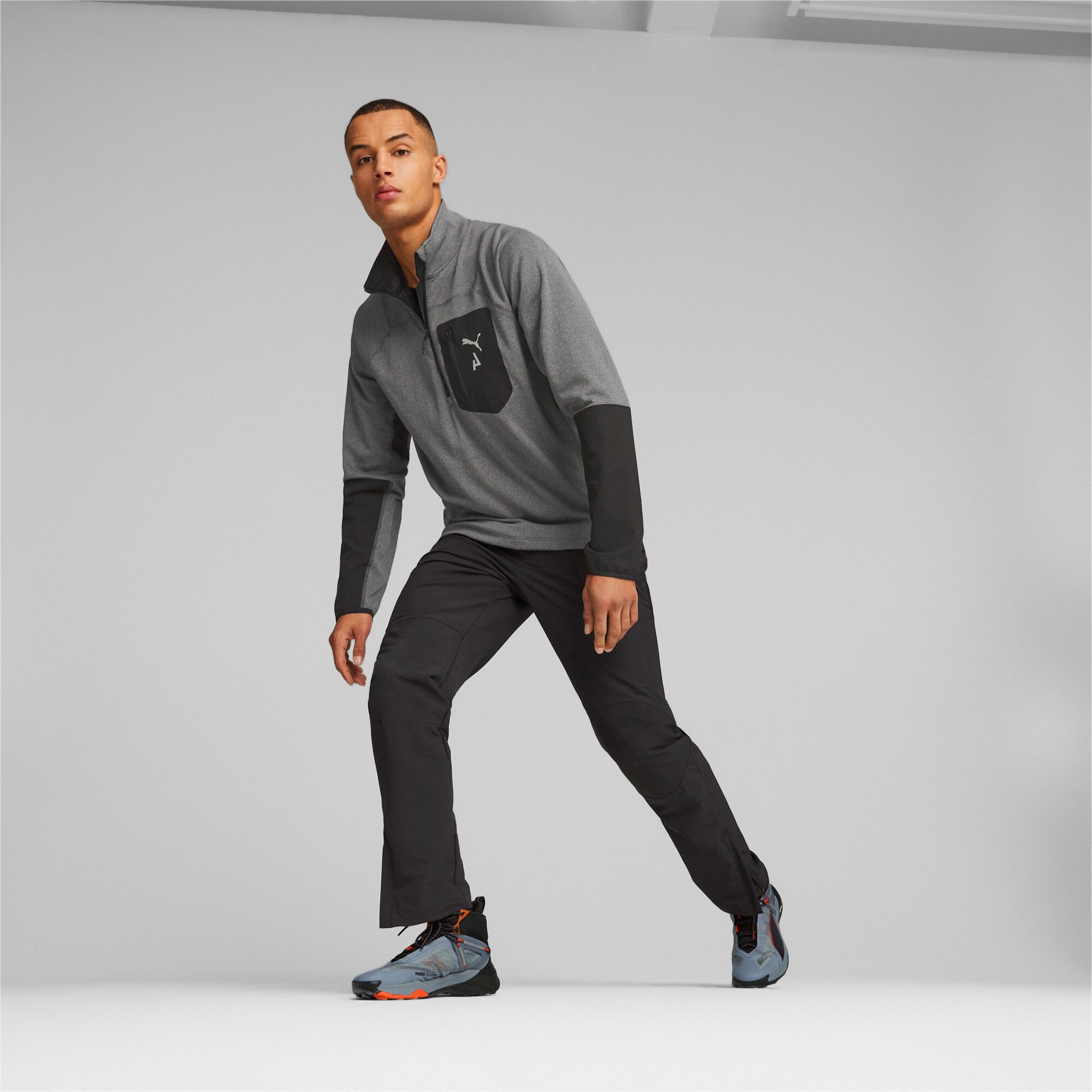 Seasons Raincell Half-Zip Lauftop Herren - Grau, Schwarz