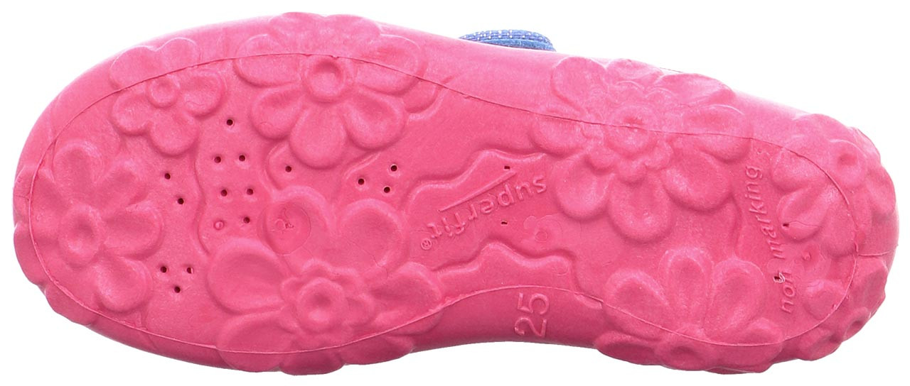 BONNY - Blau/Pink Hausschuh mit Klettverschluss