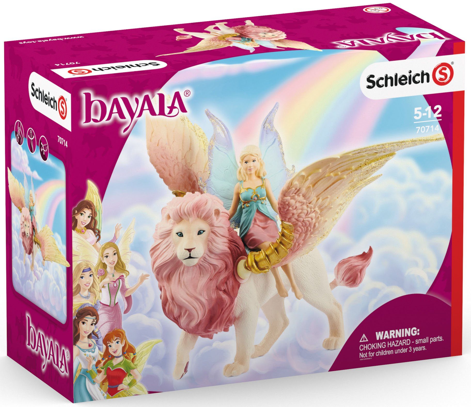 Schleich® Spielfigur BAYALA®, Elfe auf geflügeltem Löwe (70714)