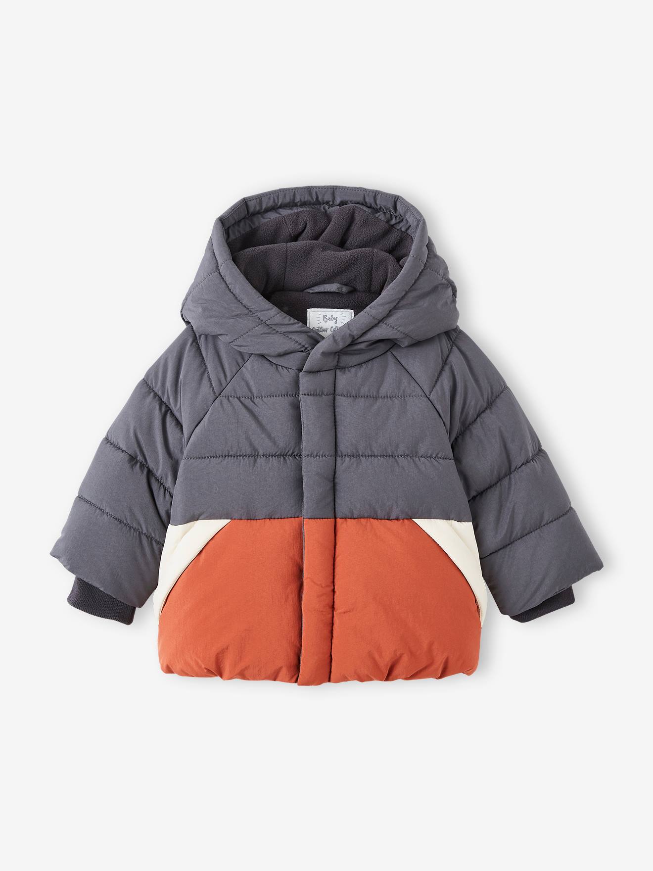 Doudoune colorblock bébé avec capuche marine