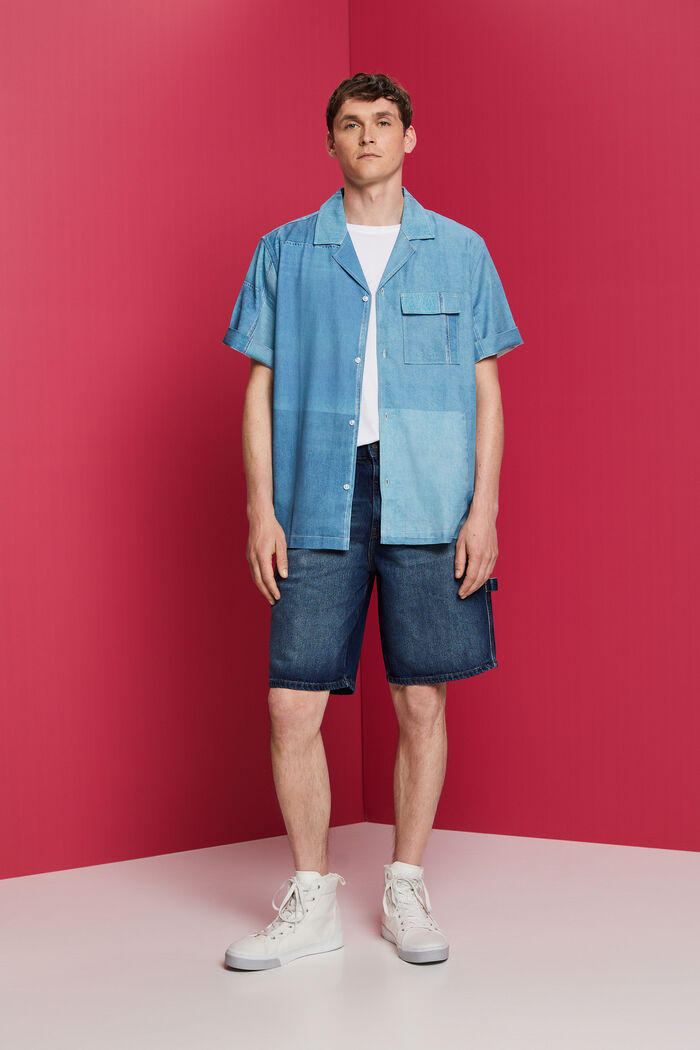 Hemd mit durchgehendem Denim-Print