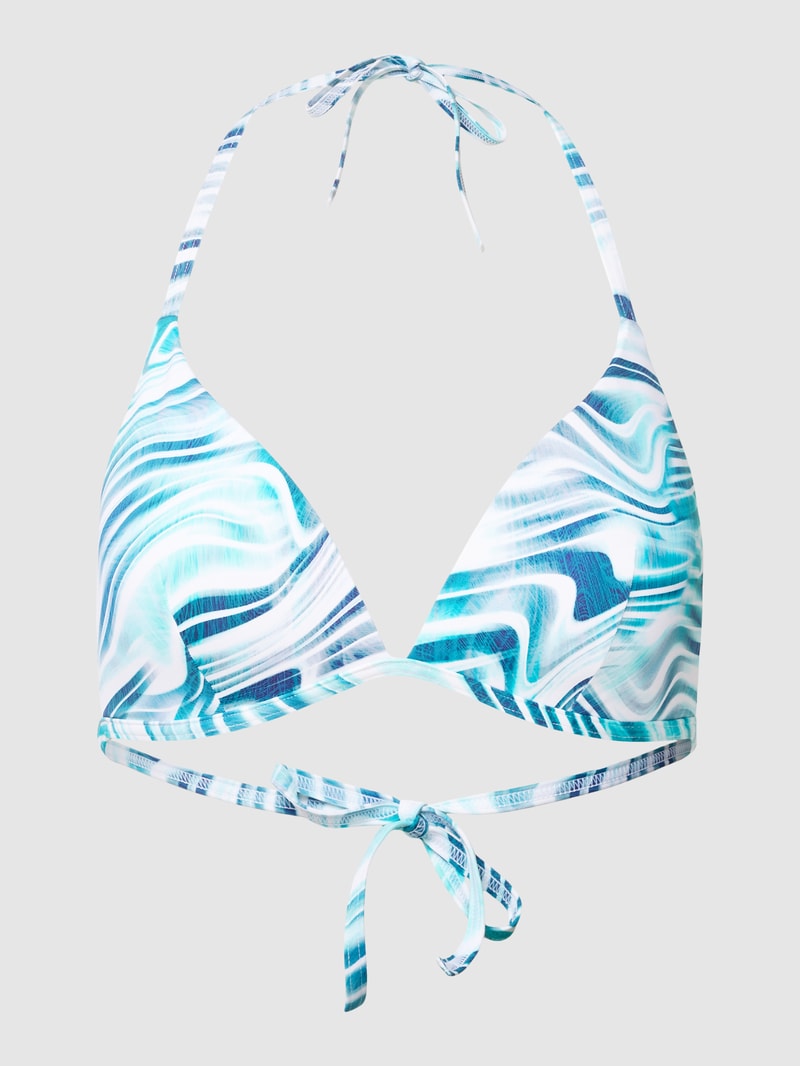 Bikini-Oberteil mit Allover-Muster in blau
