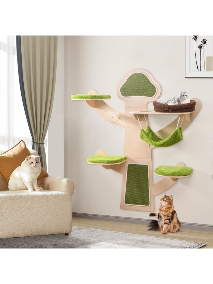 COSTWAY Katzenwand mit Plattformen in Grün günstig kaufen onesize