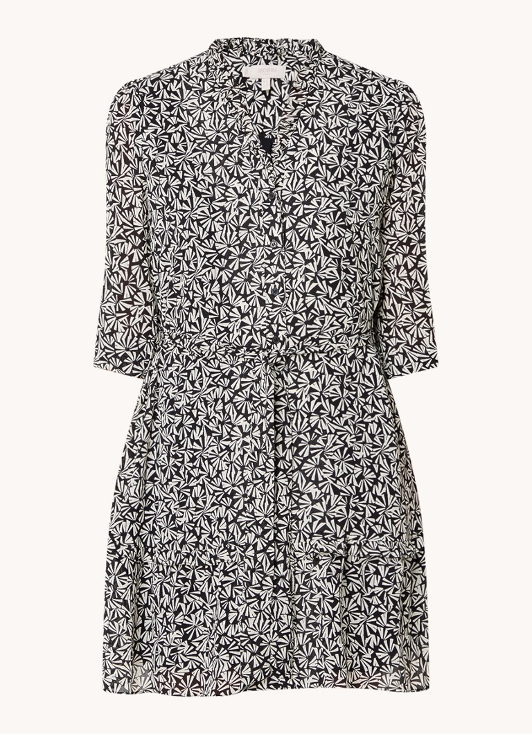 Rochie mini Hobbs Polly cu imprimeu și legături în talie.