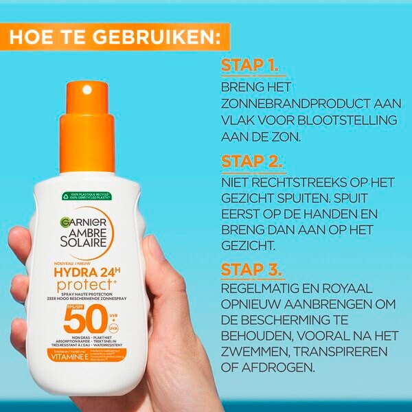 Garnier Ambre Solaire Hydra 24H SPF50 Zone Spray 150ml