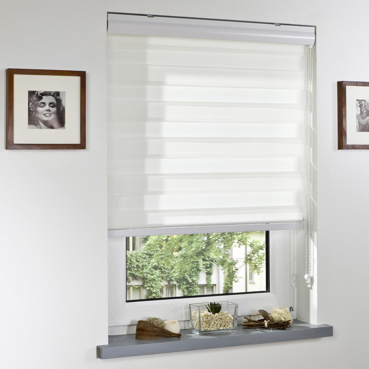 Bella Casa Duo-Rollo mit Blende, Rollo, lichtdurchlässig, Sonnenschutz, 60 x 160 cm ecru