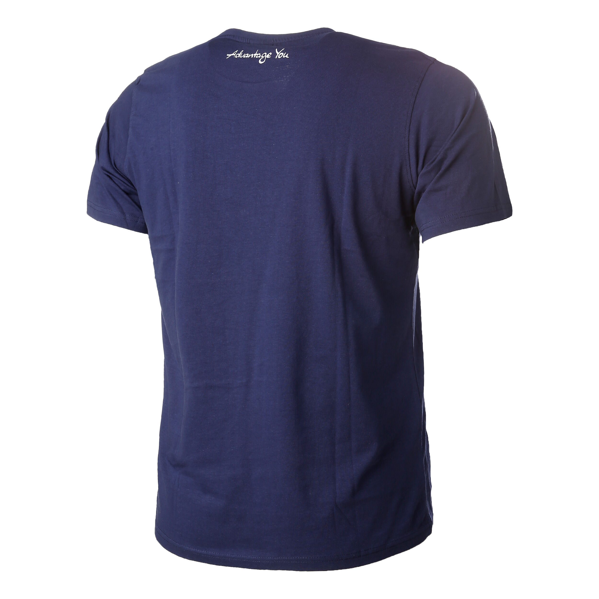 Basic Cotton T-Shirt Herren - Dunkelblau, Weiß