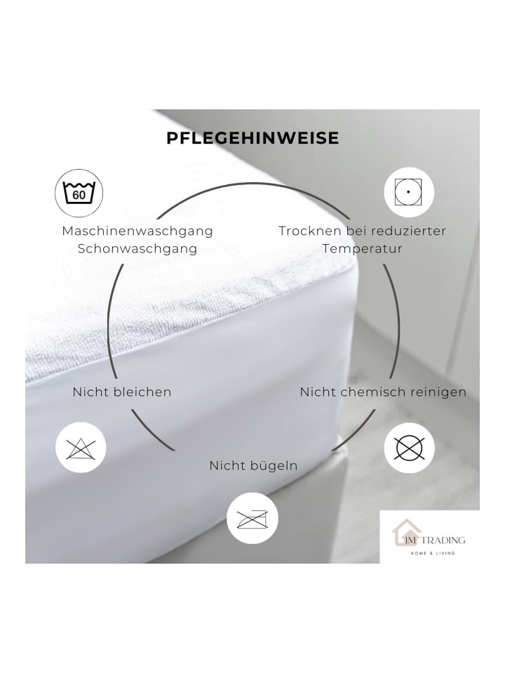 COFI 1453 Matratzenschoner 100x200cm mit   25 cm Rundumgummizug Matratzenauflage in Weiß günstig kaufen