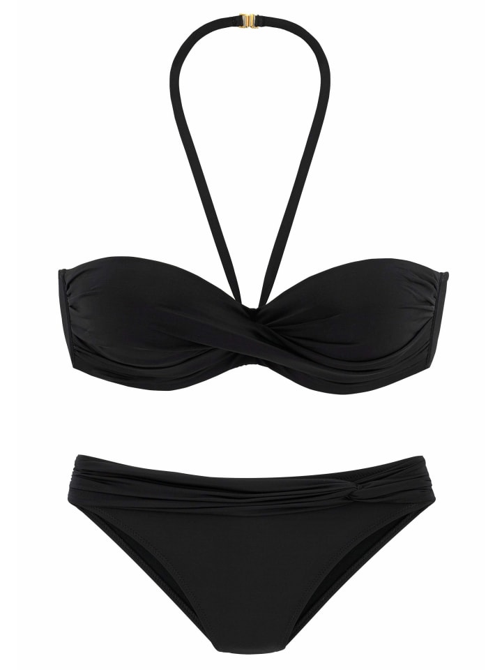 LASCANA Bügel-Bandeau-Bikini in schwarz günstig kaufen