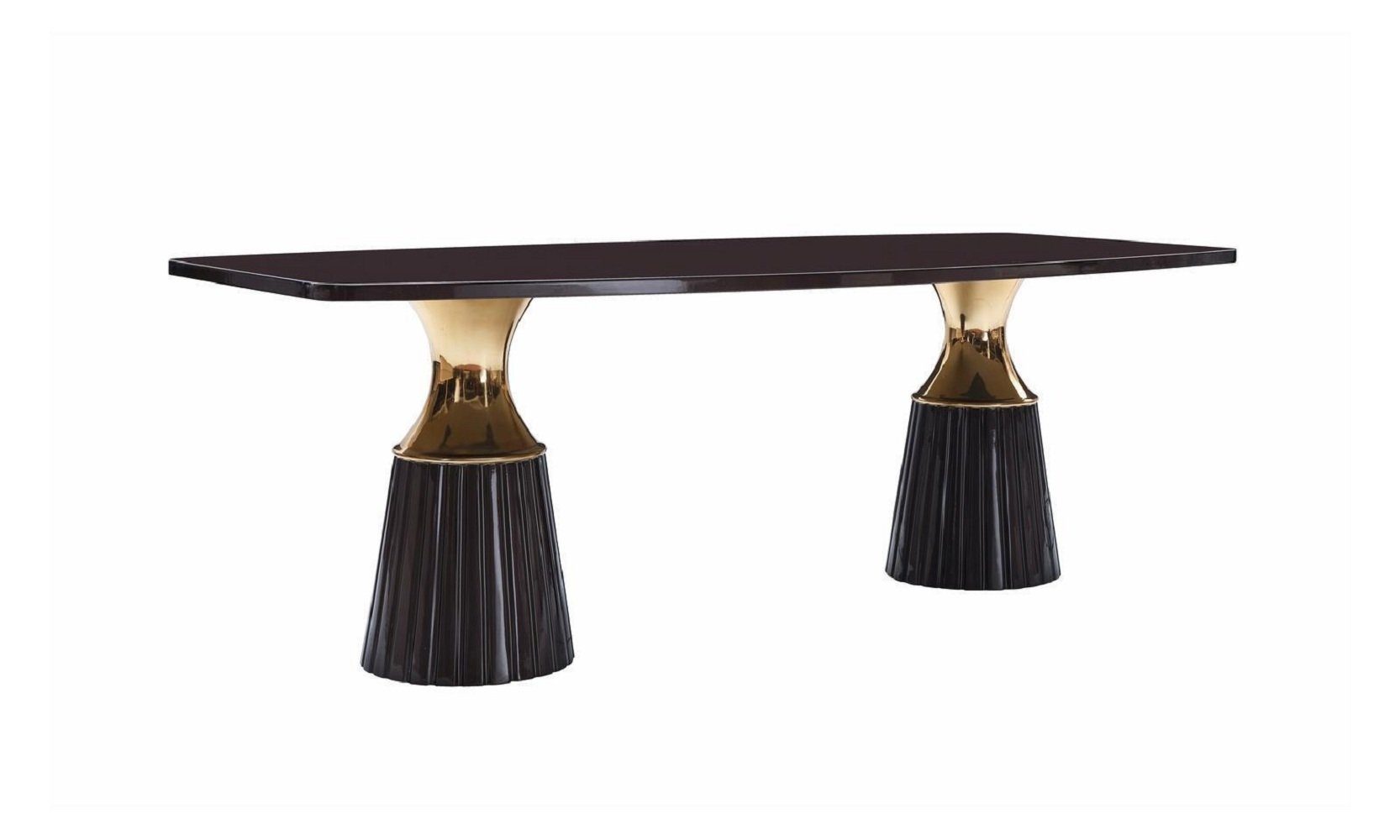 JVmoebel Esszimmer-Set Luxus Essgruppe Essecke Esstisch Stühle Schwarz 9tlg Esszimmer Holz, (9-St., 1x Esstisch+6x Stühle+1x Sideboard+1x Spiegel), Made in Europa