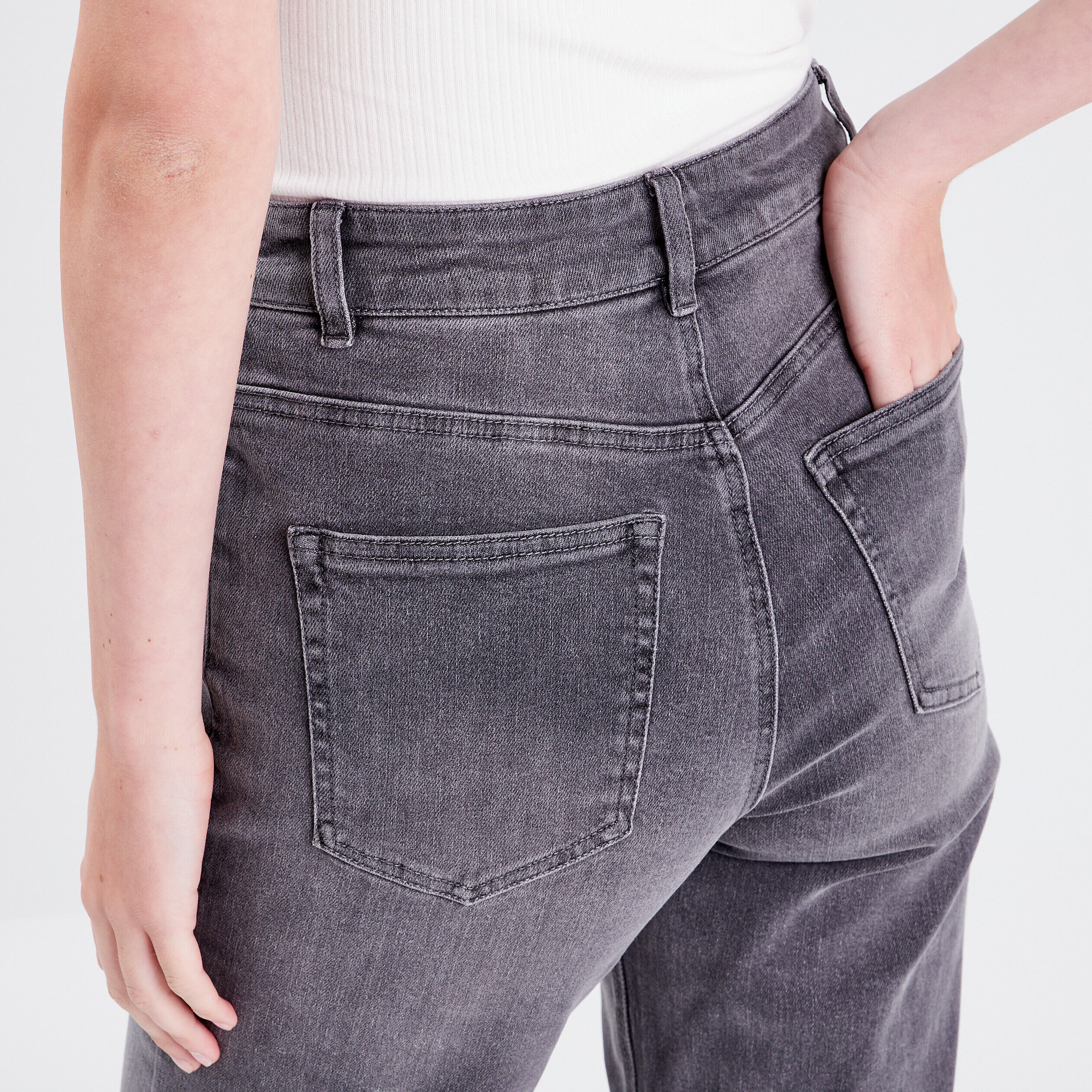 Jeans regular denim gris femme | Cache Cache