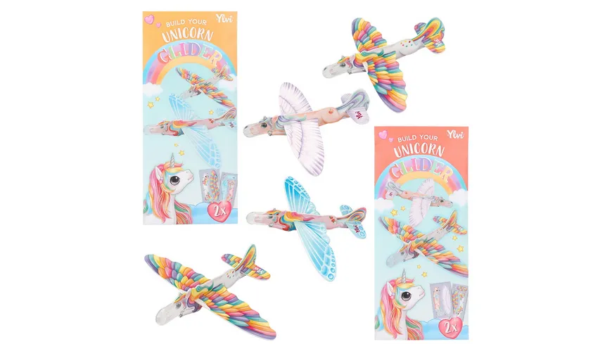 Ylvi Build Your Unicorn Glider mit Anleitung sortiert
