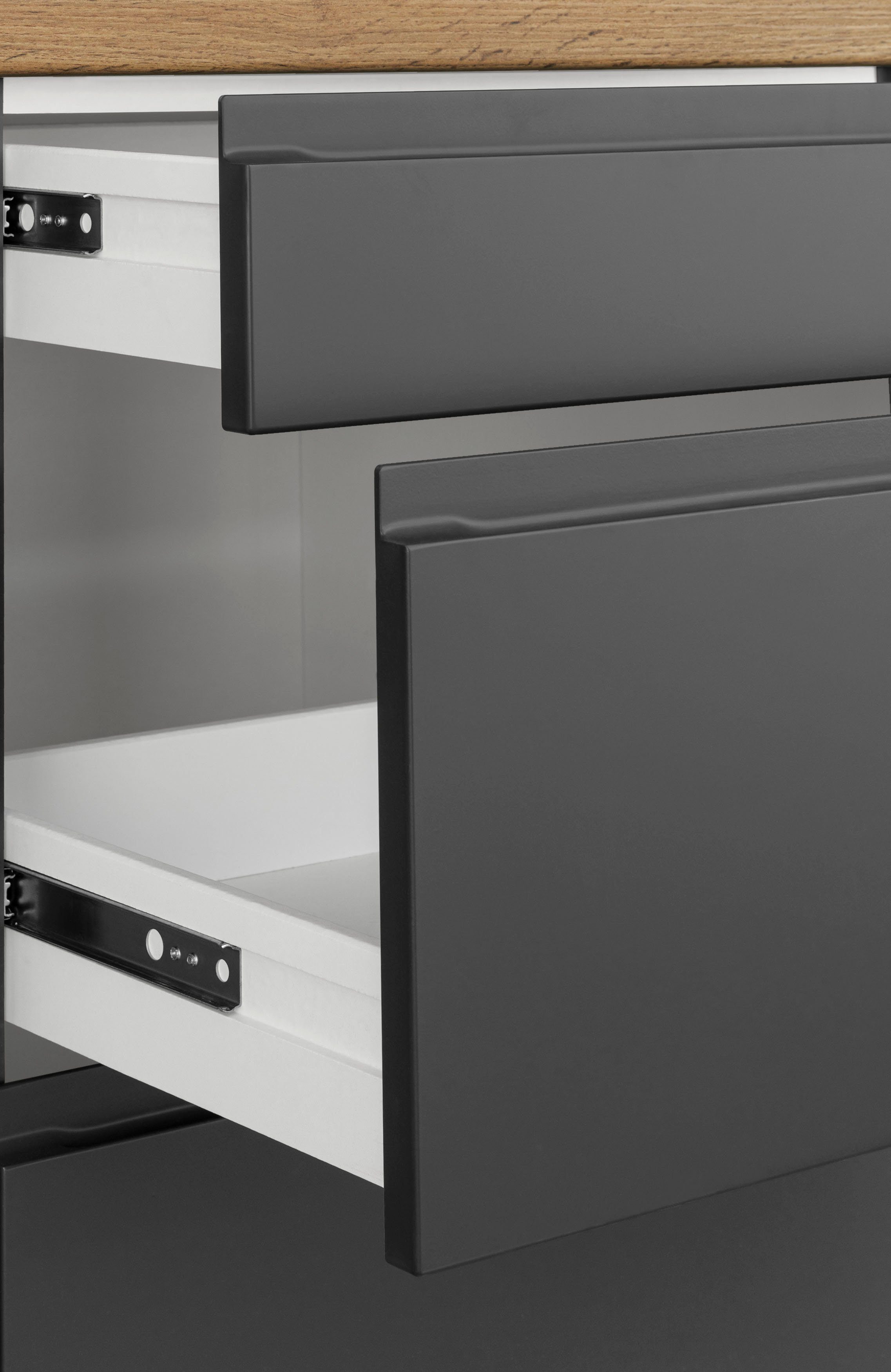 HELD MÖBEL Küche Bruneck, Stellbreite 380/180 cm breit, ohne E-Geräten, MDF Fronten