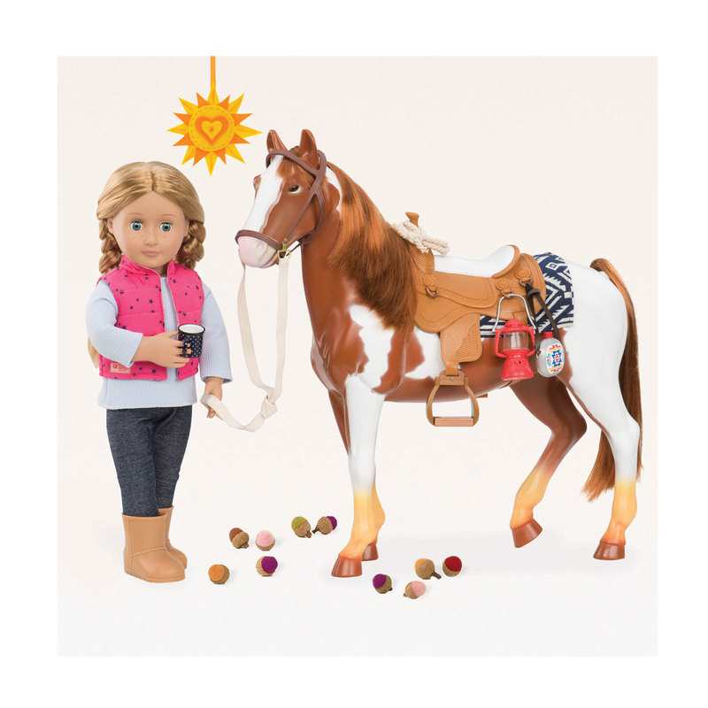 Cheval Pinto pour poupée Our Generation