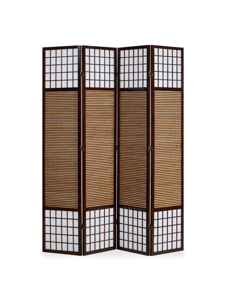 Homestyle4u 4-tlg. Paravent in Braun 172x200 günstig kaufen onesize