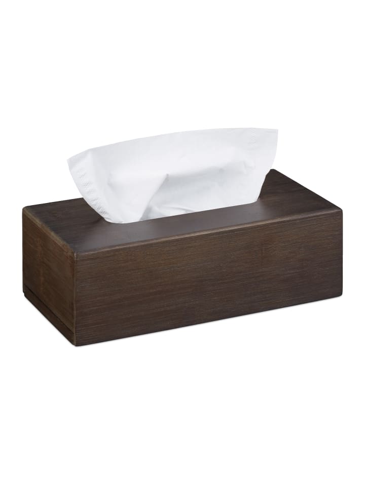 relaxdays Tücherbox in Dunkelbraun günstig kaufen onesize