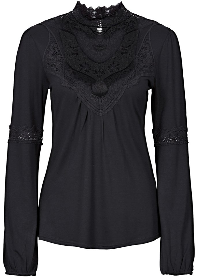 Langarmshirt mit Spitze