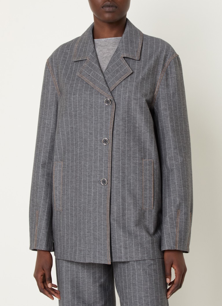 MaxMara Cavallo blézer vékony csíkkal és oldalsó zsebekkel