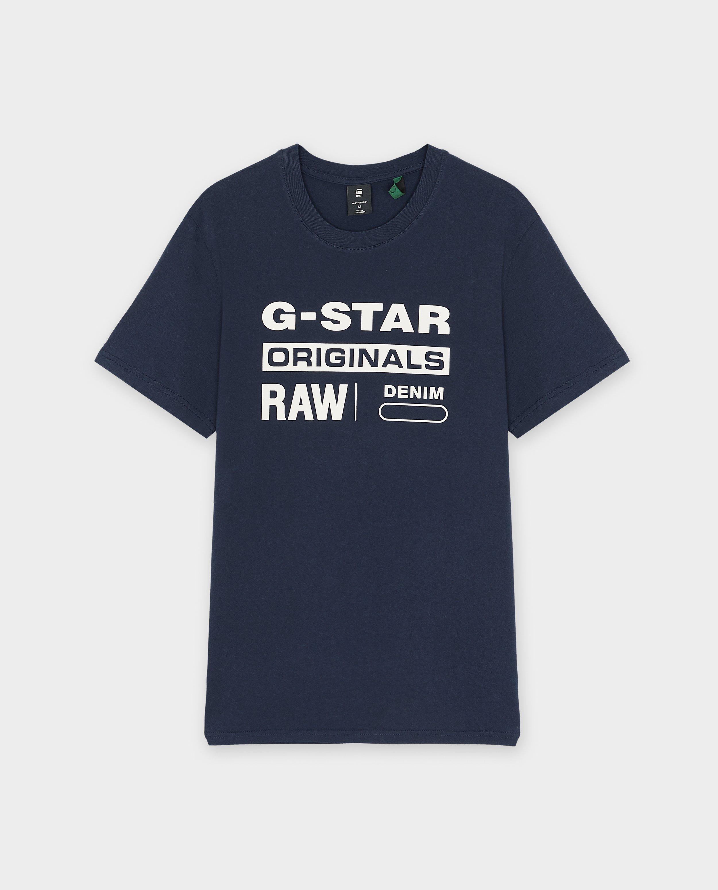 G-star feliratos férfi póló, sötétkék