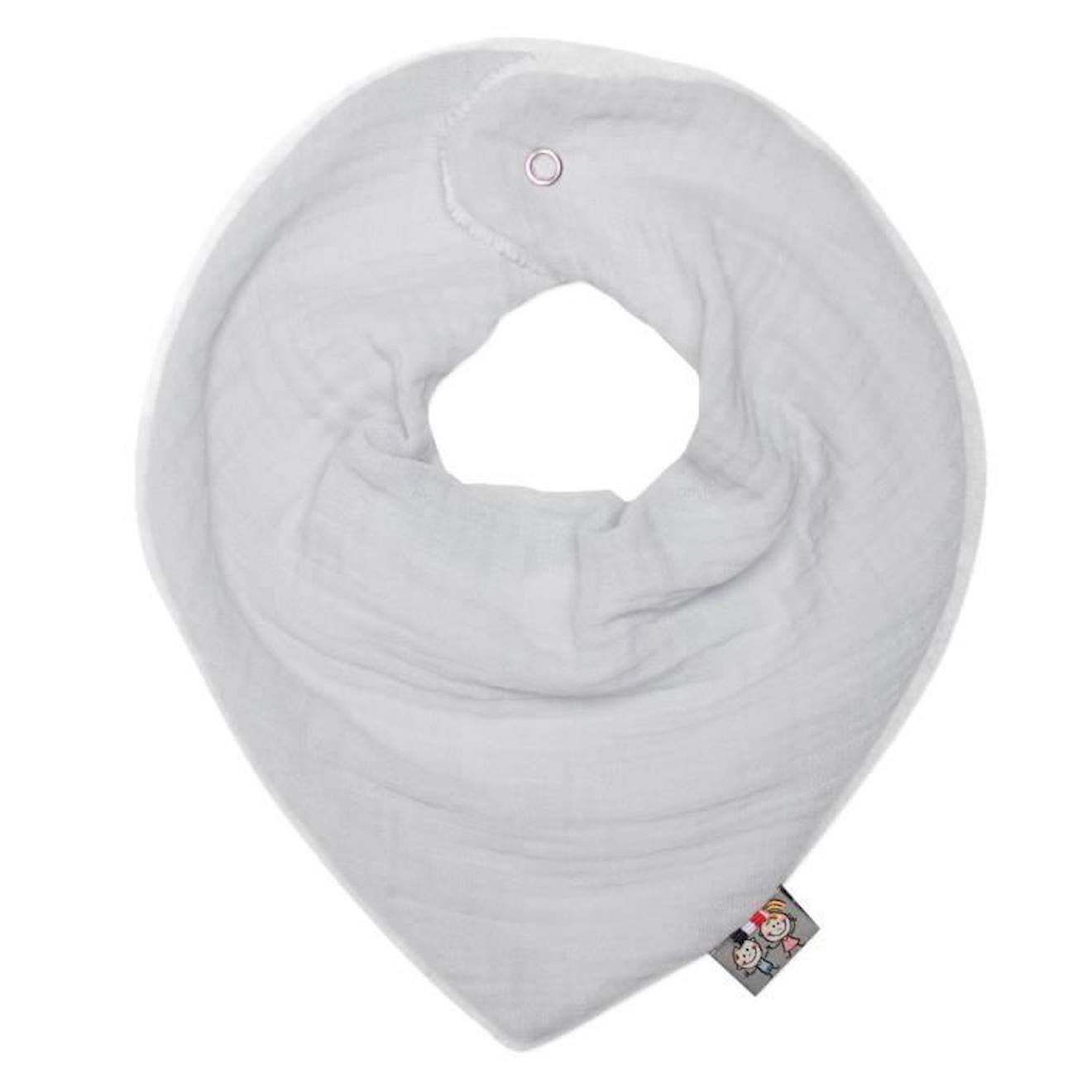 Bavoir bandana gaze de coton, Jeanne Gris clair Dès la naissance Gris Clair gris
