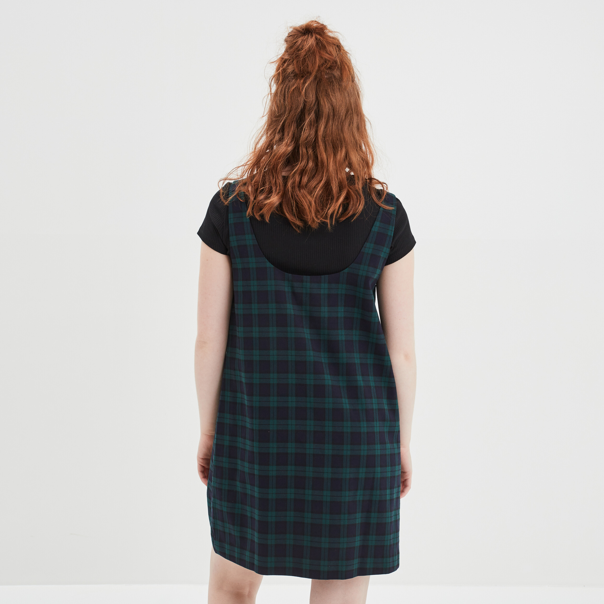Robe chasuble droite courte bleu marine femme | La Halle