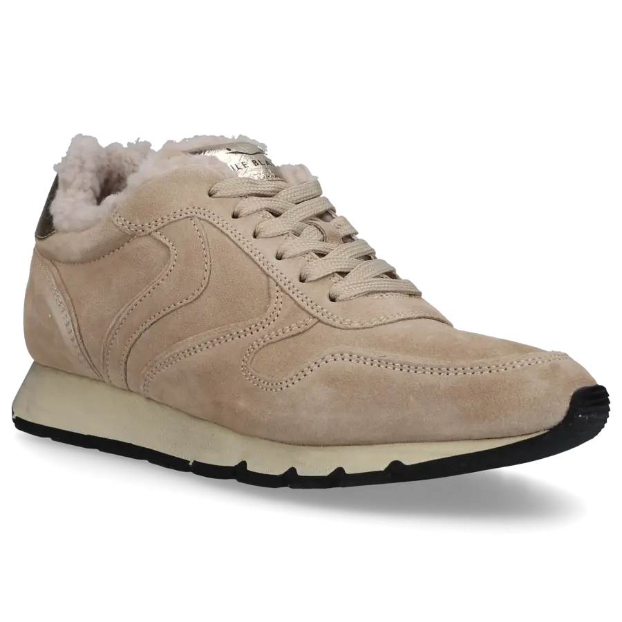 VOILE BLANCHE - Sneaker low JULIA FUR SUEDE Veloursleder - beige