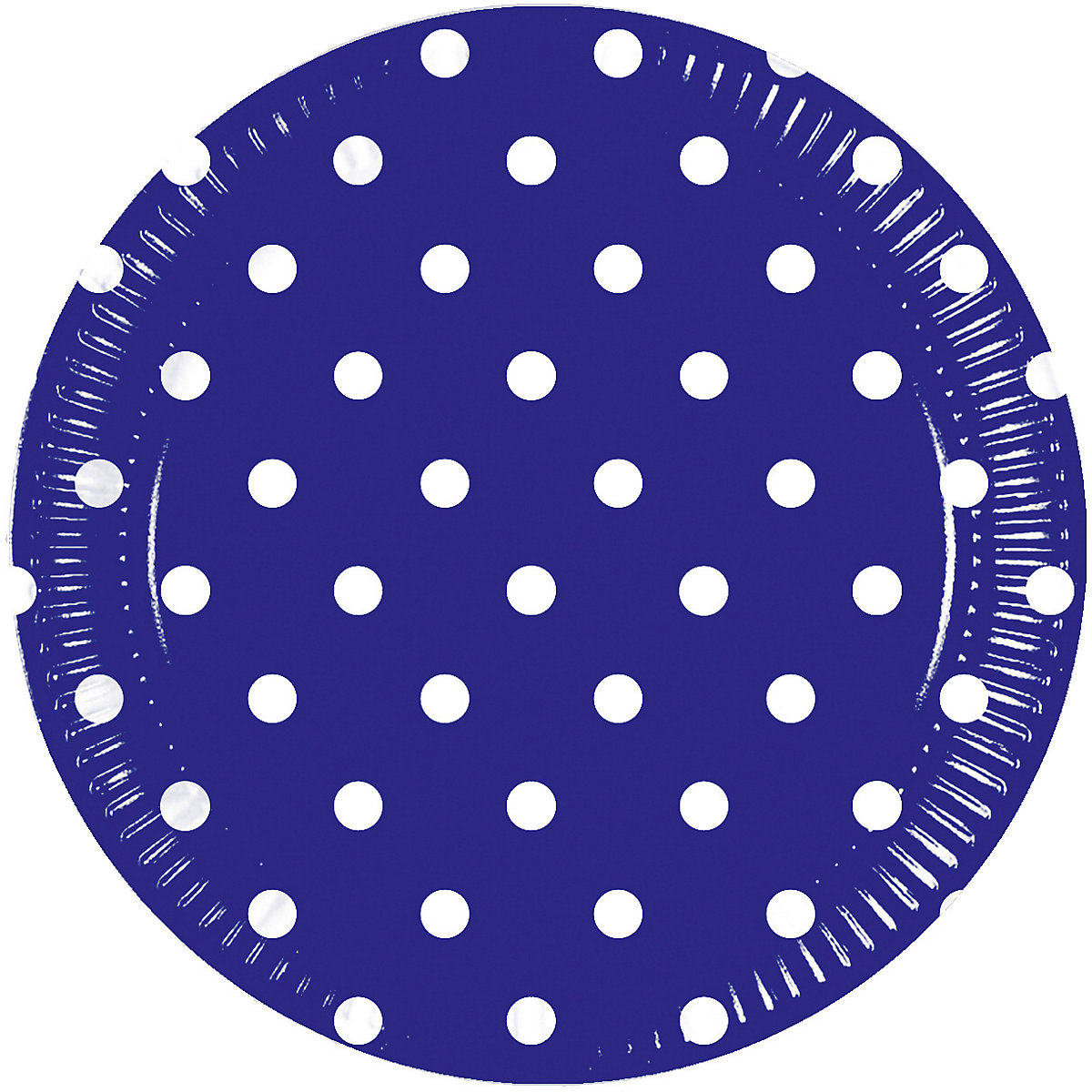 Papp-Partyteller Blue Royal Dots, Ø 20 cm, 8 Stück