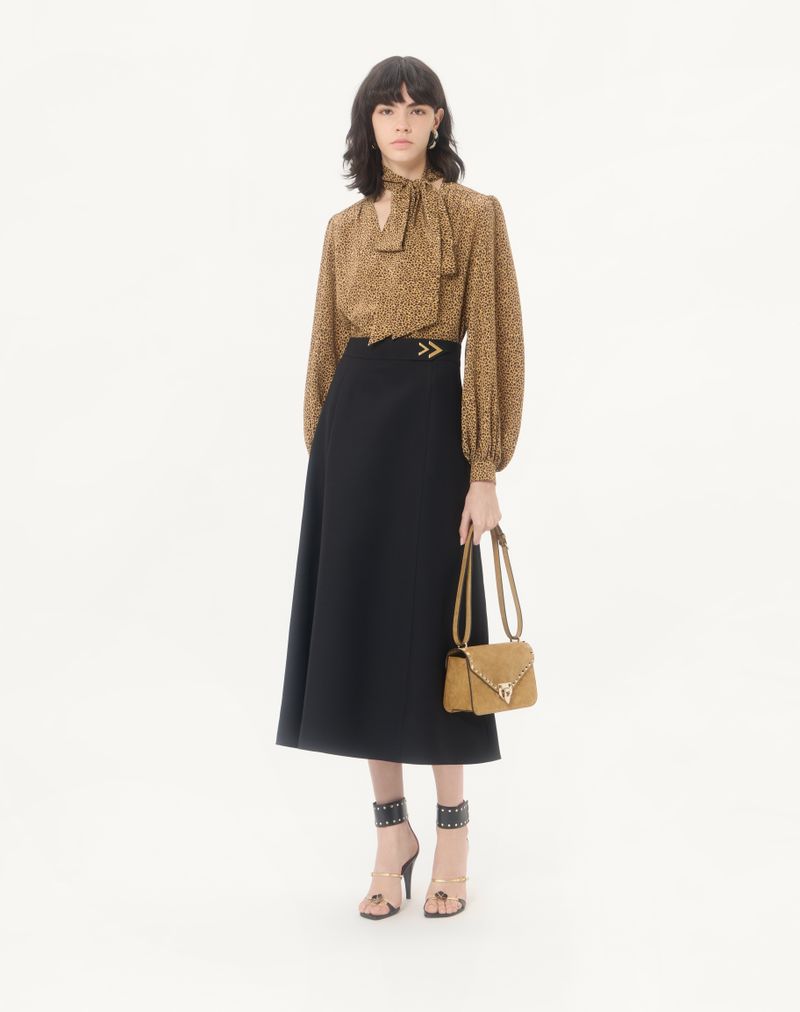 Crepe Couture Midi Nederdel