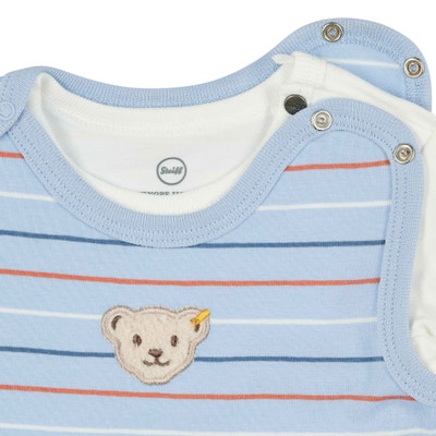 Set Strampler + T-Shirt langarm, hellblau für Jungs
