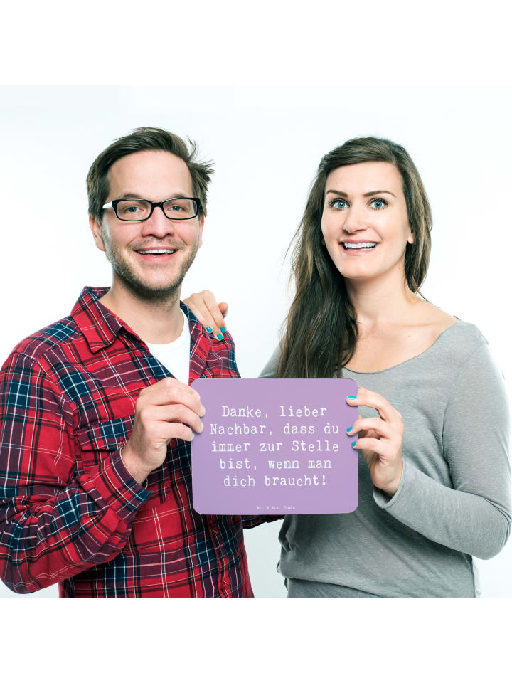 Mr. & Mrs. Panda Mauspad Spruch Danke Nachbar mit Spruch in Lavendeltraum günstig kaufen onesize