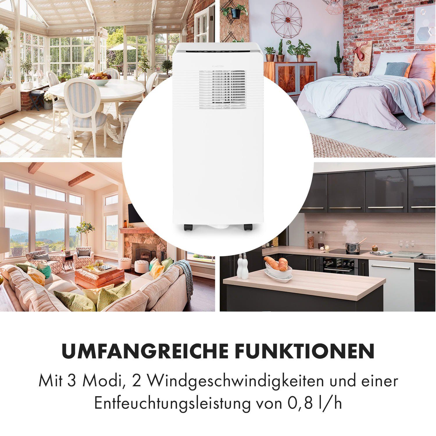 Klarstein Klimagerät Iceblock Ecosmart 7, Klimagerät mobil Air Conditioner Kühlgerät Luftkühler