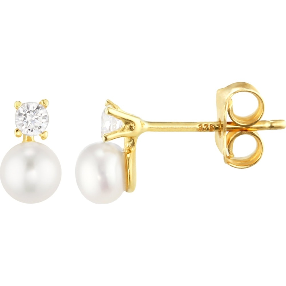 Valeria Boucles d'oreilles à fermoir à poussette 375 Or jaune Boucles d'oreilles