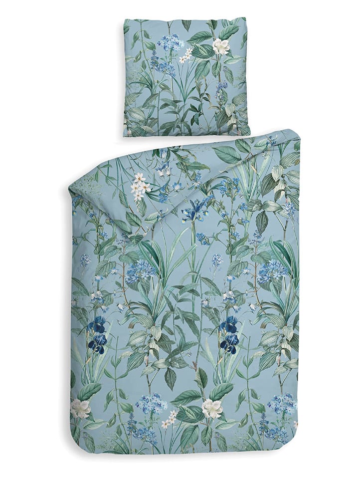 HNL Flanell-Bettwäsche-Set in Hellblau günstig kaufen