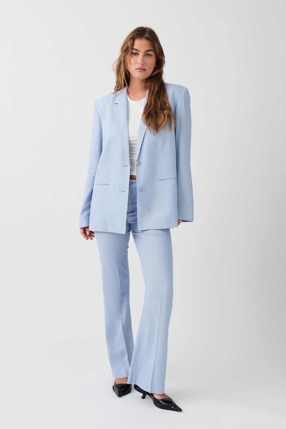 Oversize linen blend blazer