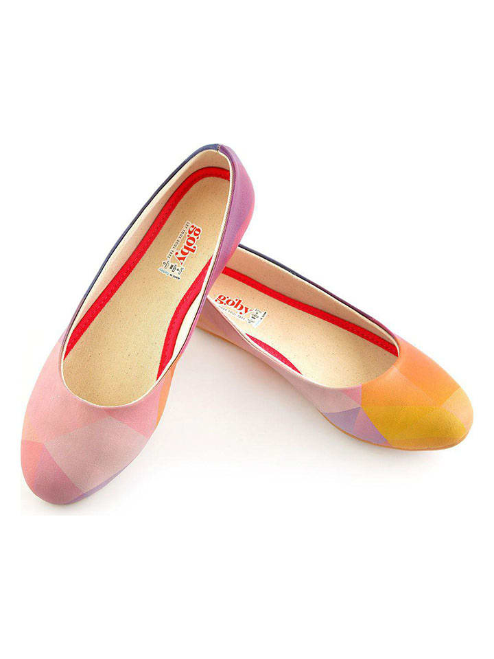 Goby Leder-Ballerinas in Bunt günstig kaufen