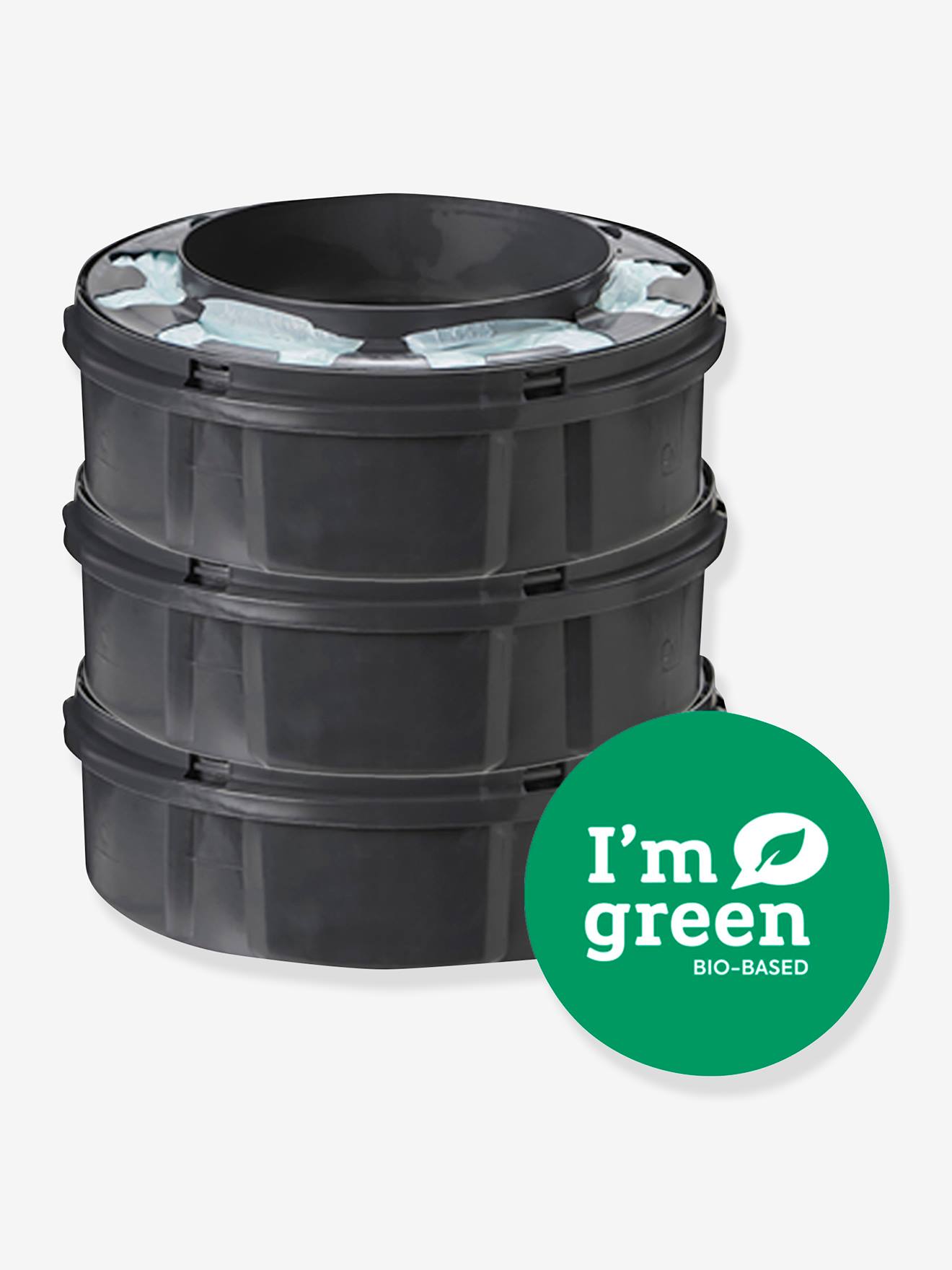 Lot de 3 recharges pour poubelles à couches Tec et Twist & Click TOMMEE TIPPEE Sangenic en plastique recyclé gris