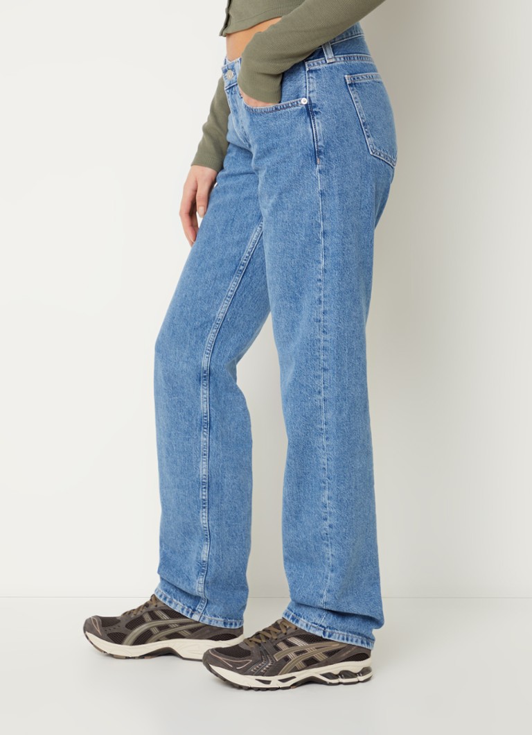 Jeans Calvin Klein a vita media, gamba dritta, lavaggio medio
