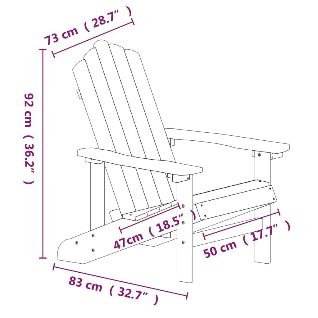 vidaXL Gartenstuhl Adirondack-Gartenstuhl HDPE Weiß (1 St)