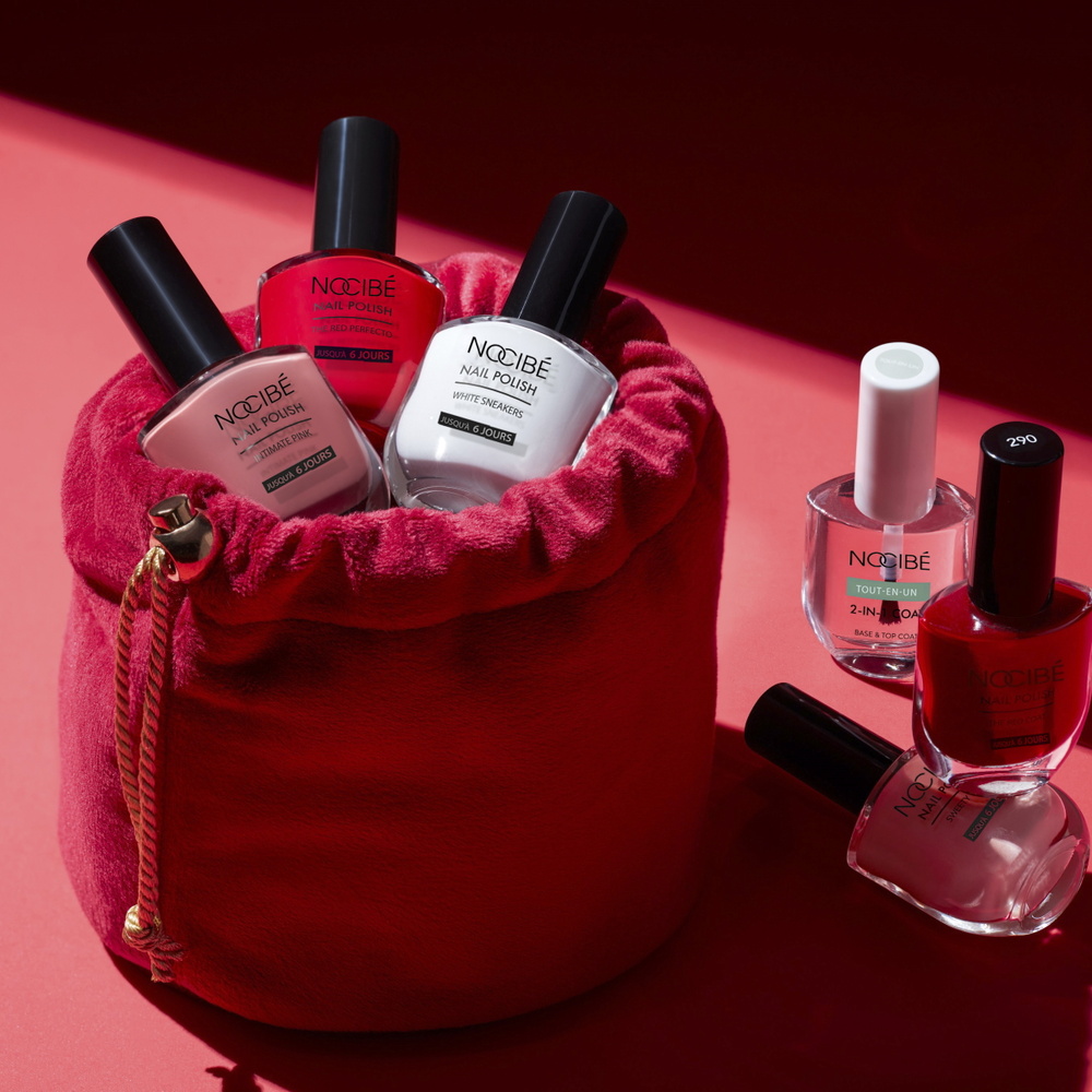Nocibé Ma Hotte à Vernis Coffret de 5 vernis à ongles, 1 embellisseur et 1 tout-en-un base & top coat