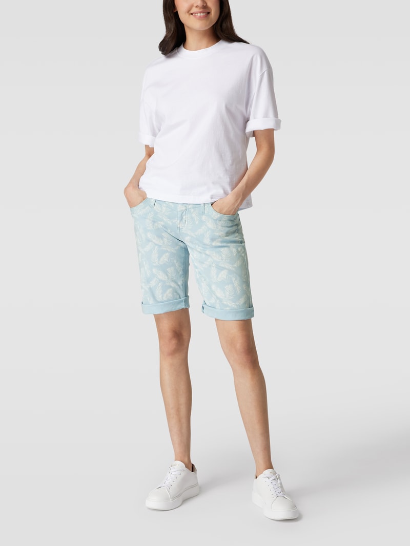 Shorts mit floralem Allover-Muster in bleu