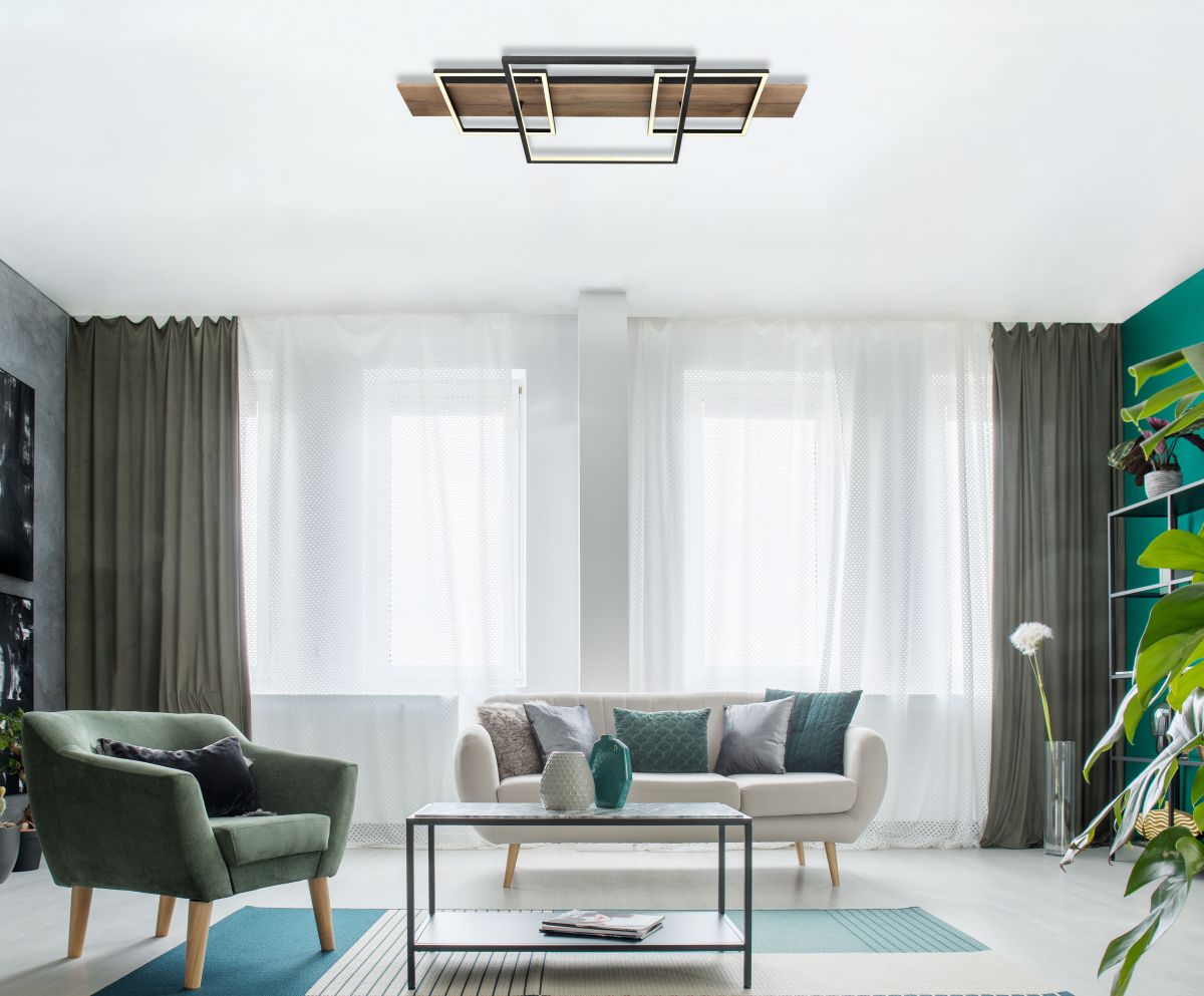 Globo LED Deckenleuchte Square Wood 2