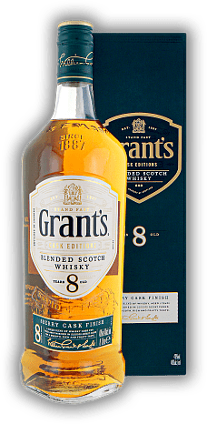 Grant's Cask Edition Sherry Cask Finish 8 Years 1,0 Liter 40% Grant's Cask Edition Sherry Cask Finish 8 Years 1,0 Liter 40% Leicht, warm, fruchtig und trocken durch Finish in Oloroso Sherry Fässern. Alter 8 J. - 1	 Liter - Vol 40%