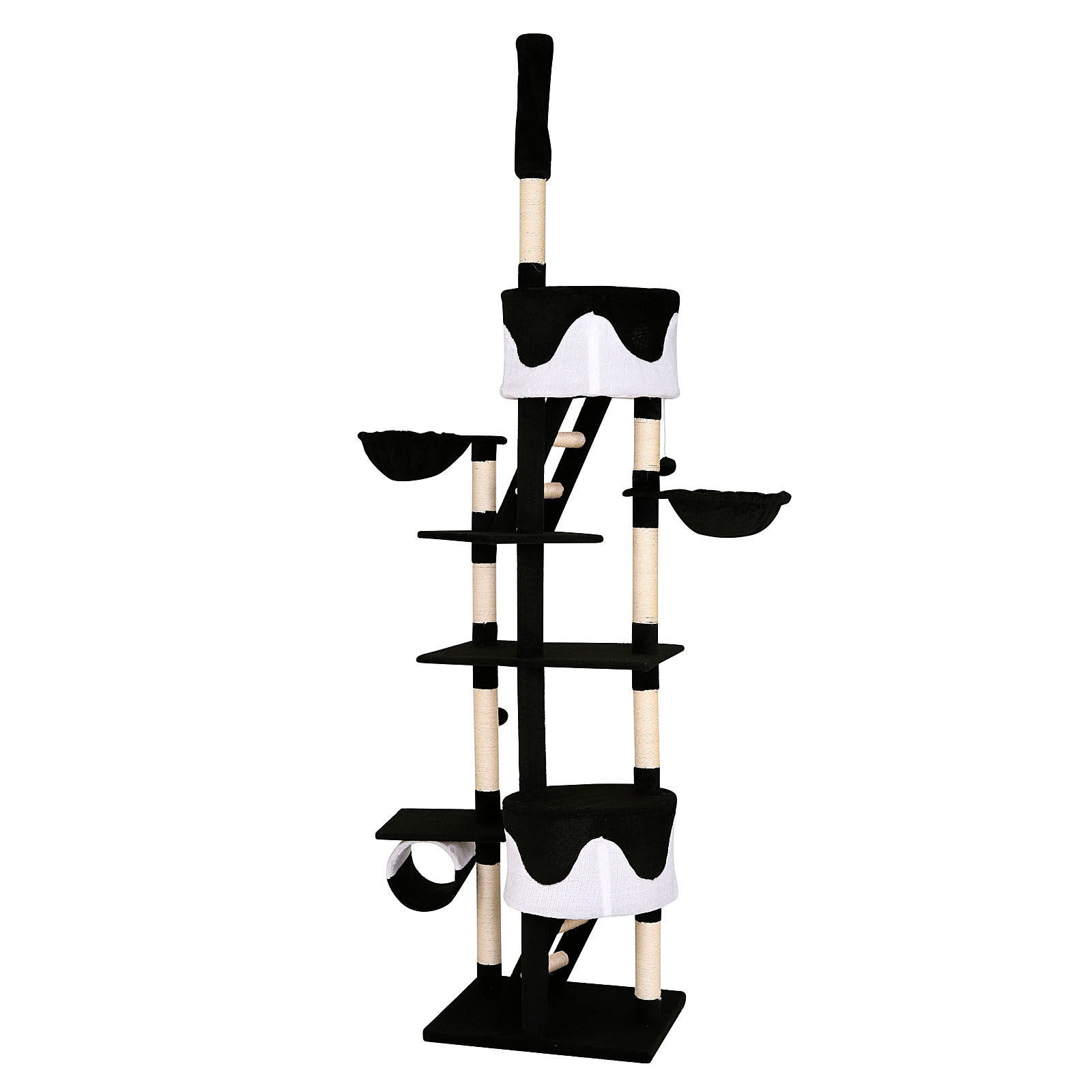 Lionto Kratzbäume Lionto Kratzbaum XXL, Höhenverstellbar (230 - 250 cm) schwarz/ weiß