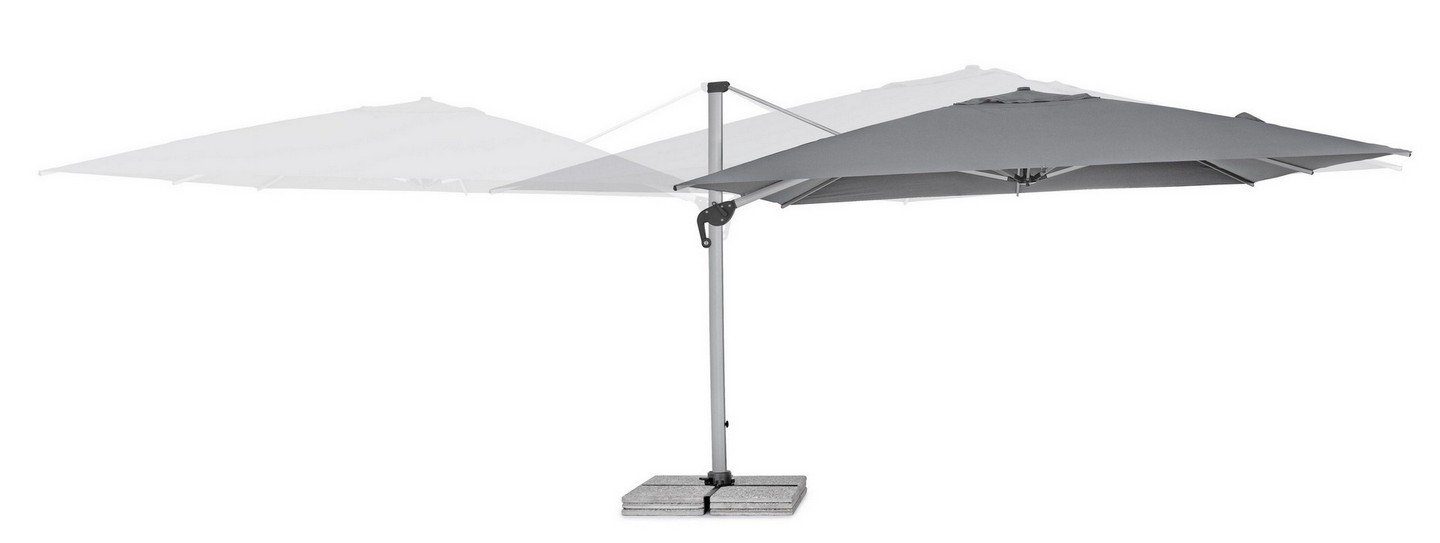 Natur24 Ampelschirm Ampelschirm Ines 400 x 400 x 278 cm Aluminium Dunkelgrau