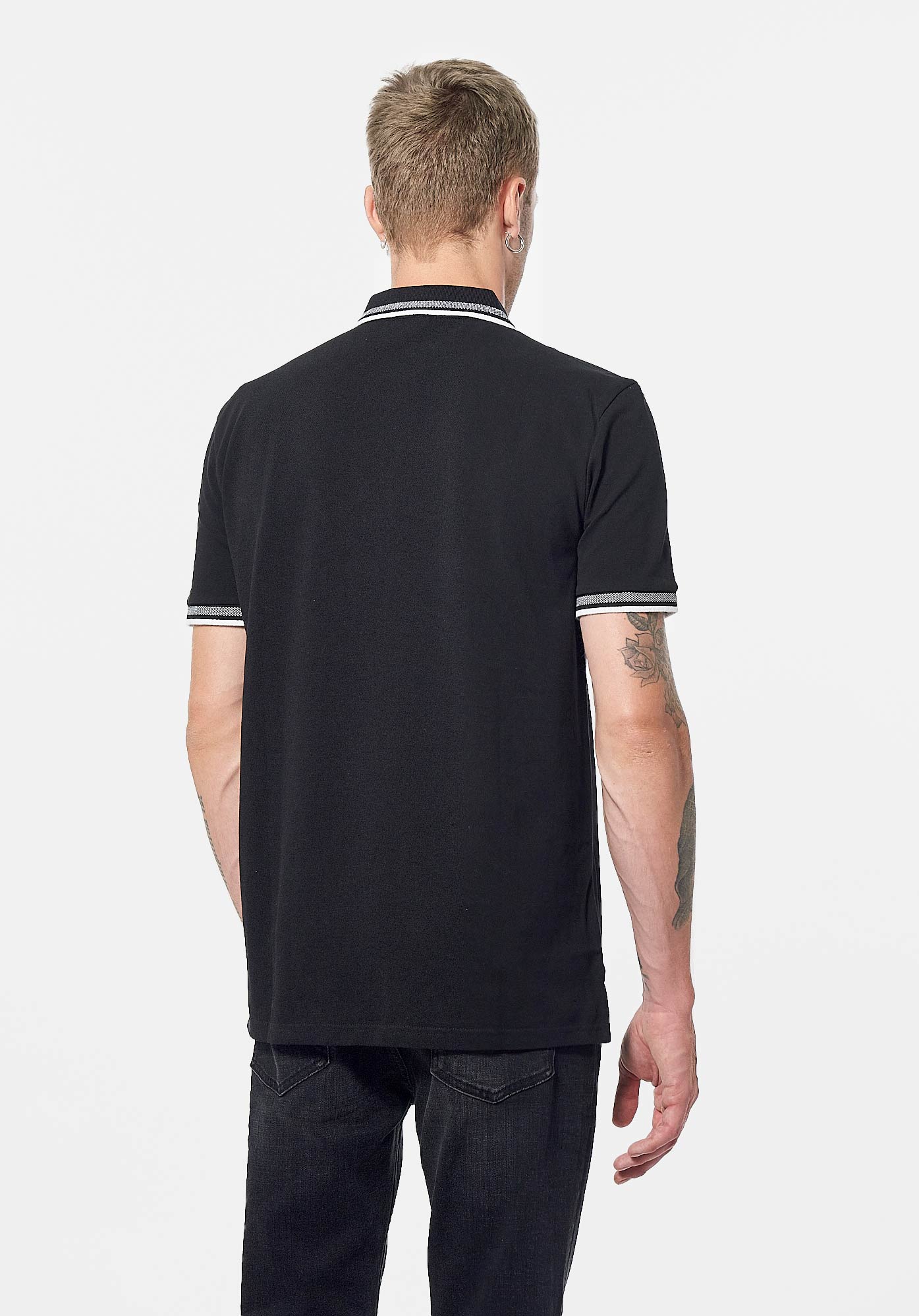 RAYOC  Polo noir Homme en 100% coton bio