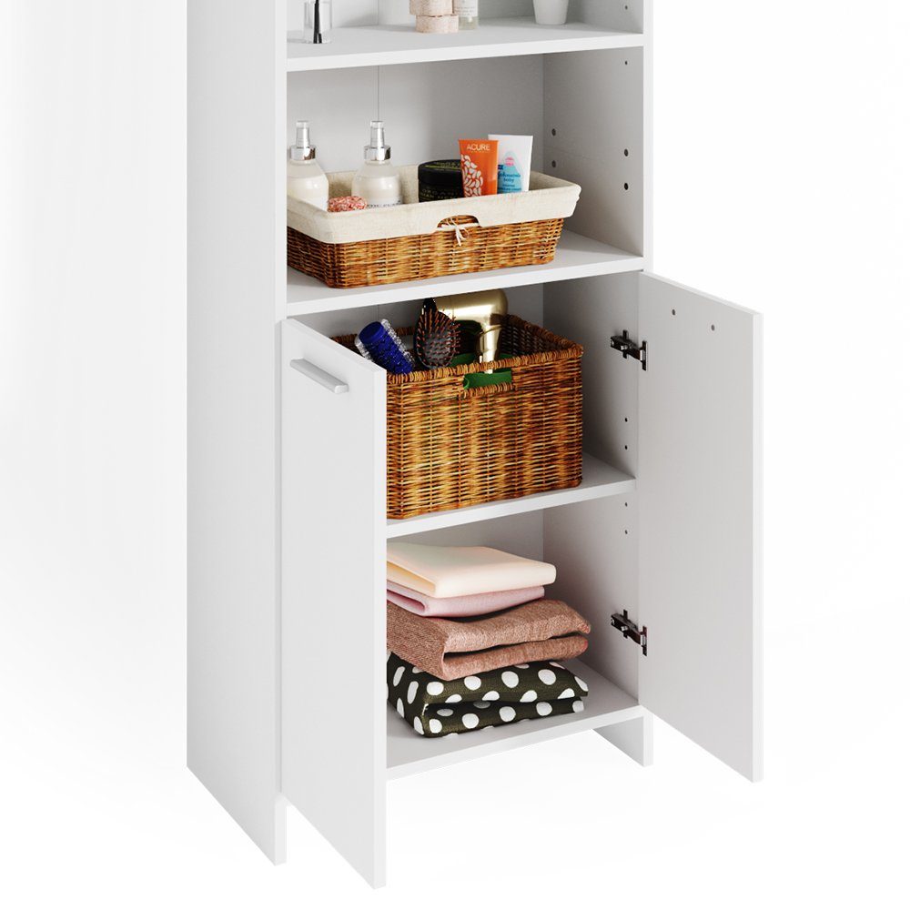 Vicco Hochschrank Badschrank Badezimmerschrank MARIS Weiß