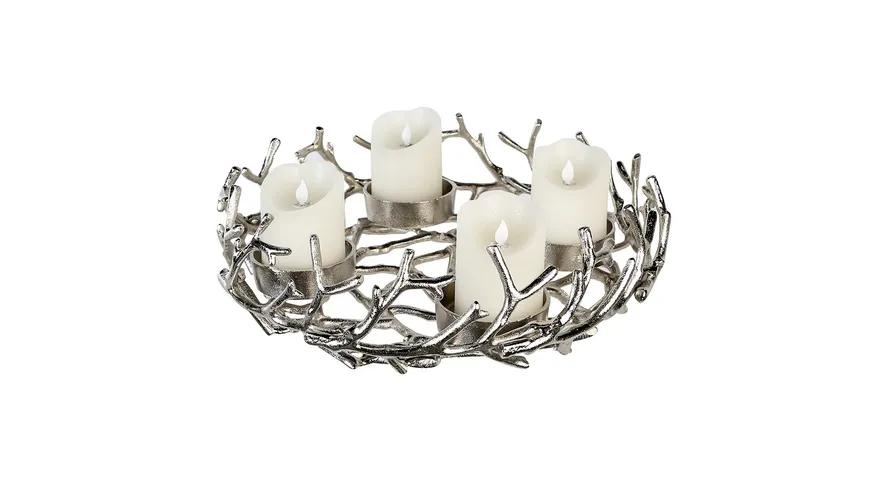 GILDE Aluminium Adventsleuchter Twigs H=12cm