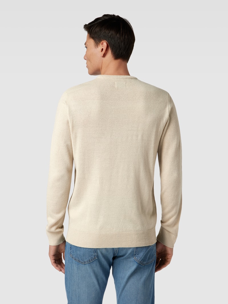 Strickpullover mit Allover-Muster in stein